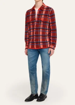 Guest in ResidenceMen's Windowpane Cashmere Work Shirt