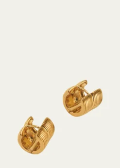 Gwen BelotiRibbed Double Huggie Hoop Earrings