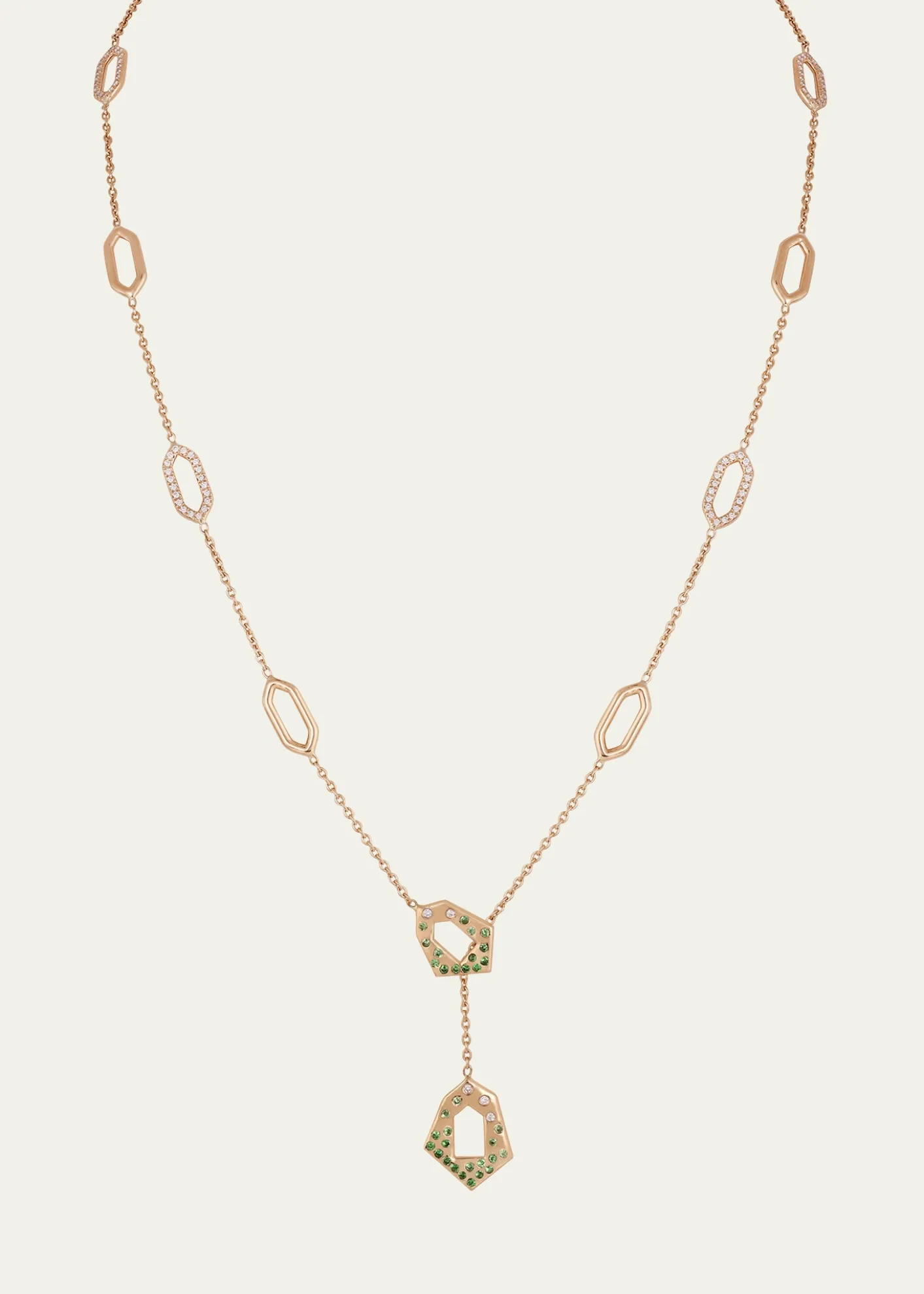 Gyan JaipurJaipur Arch Diamond and Tsavorite Lariat Necklace