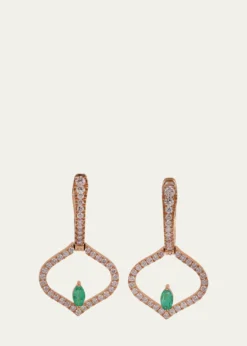 Gyan JaipurSarai Diamond and Emerald Single Motif Earrings