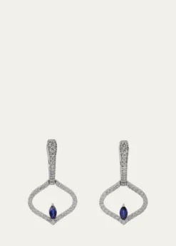 Gyan JaipurSarai Diamond and Blue Sapphire Single Motif Earrings