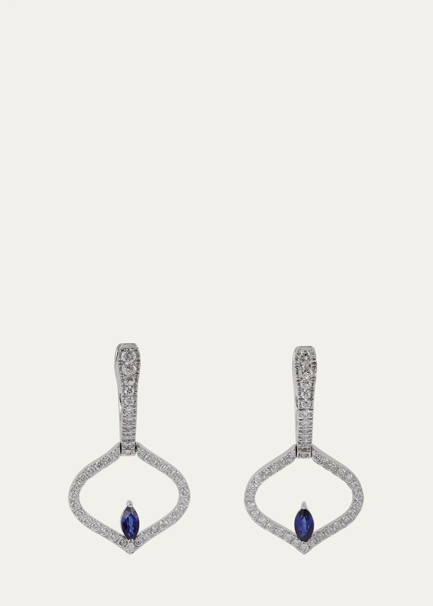 Gyan JaipurSarai Diamond and Blue Sapphire Single Motif Earrings