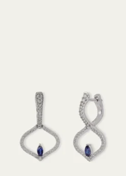 Gyan JaipurSarai Diamond and Blue Sapphire Single Motif Earrings