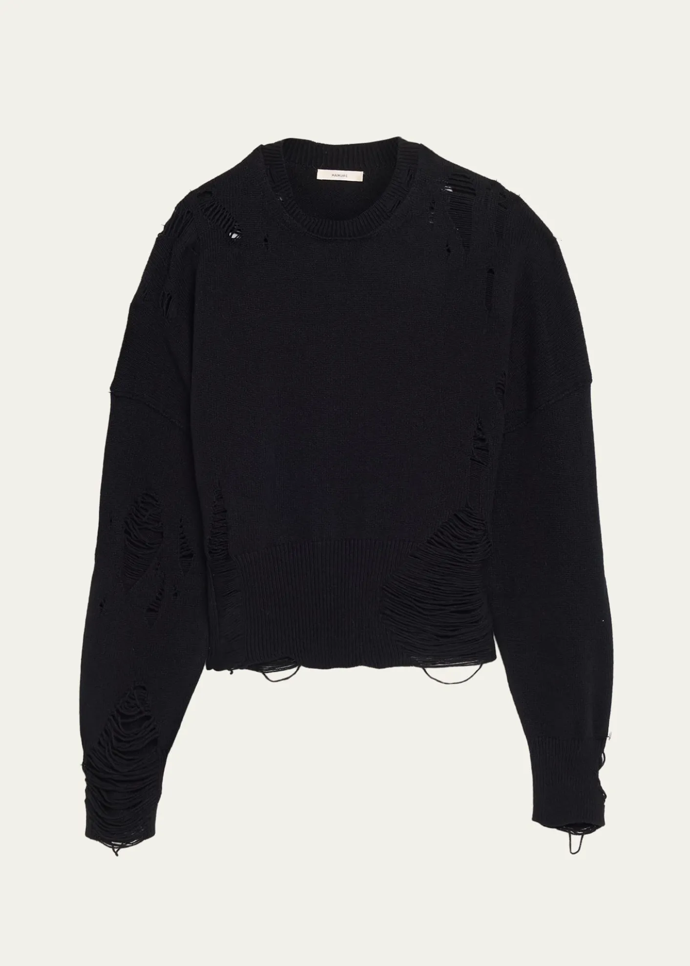 HAIKUREMarcy Distressed Wool Crewneck Sweater