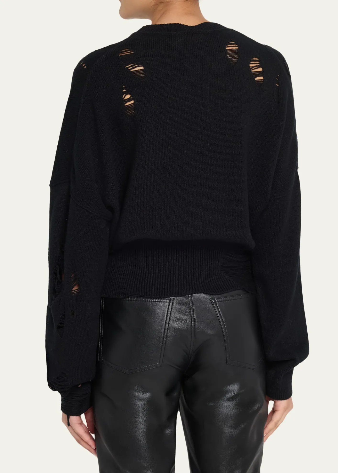 HAIKUREMarcy Distressed Wool Crewneck Sweater