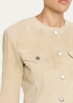HAIKURETemple Paneled Suede Jacket