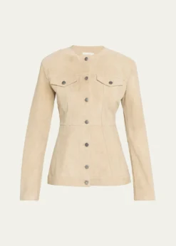 HAIKURETemple Paneled Suede Jacket