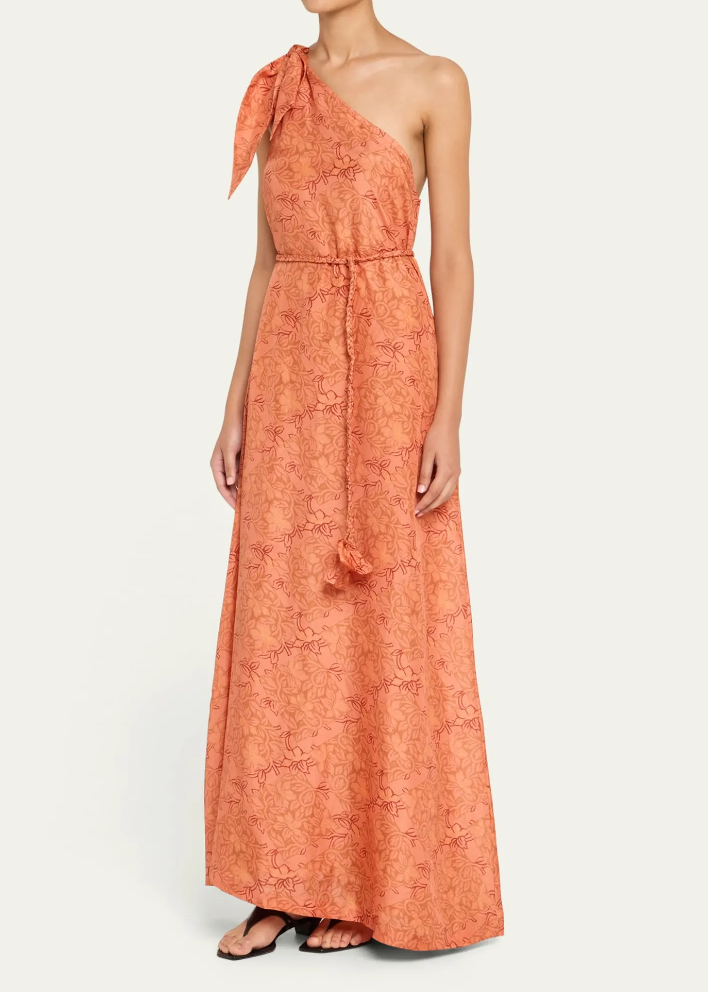 Hannah ArtwearHelena Floral Silk Asymmetric Gown
