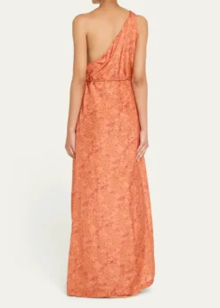 Hannah ArtwearHelena Floral Silk Asymmetric Gown