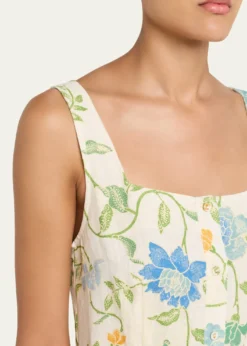 Hannah ArtwearPaloma Bloom Button-Front Linen Dress