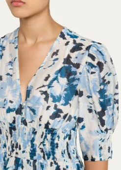 Hannah ArtwearSophia Puff-Sleeve Midi Dress
