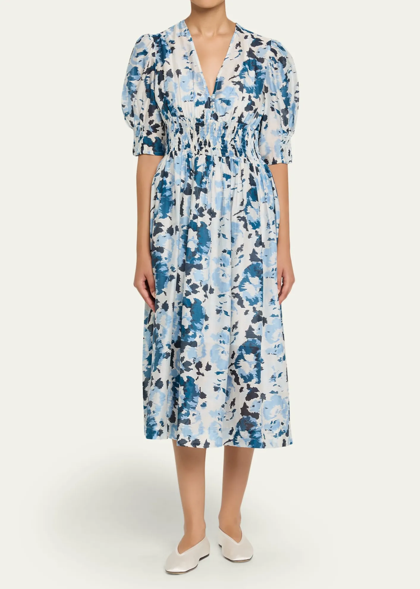 Hannah ArtwearSophia Puff-Sleeve Midi Dress