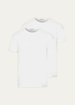 HanroMen's Cotton Essentials 2-Pack Crewneck T-Shirts