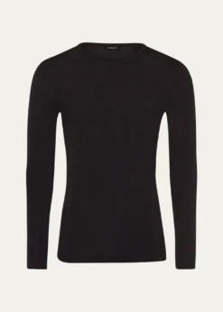 HanroWoolen Silk Long-Sleeve Shirt