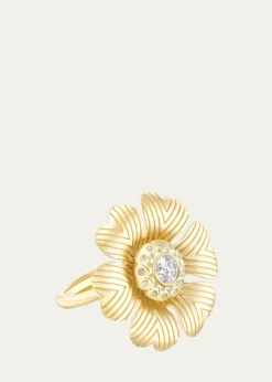 Harwell Godfrey18K Yellow Gold Camellia Ring with Diamonds
