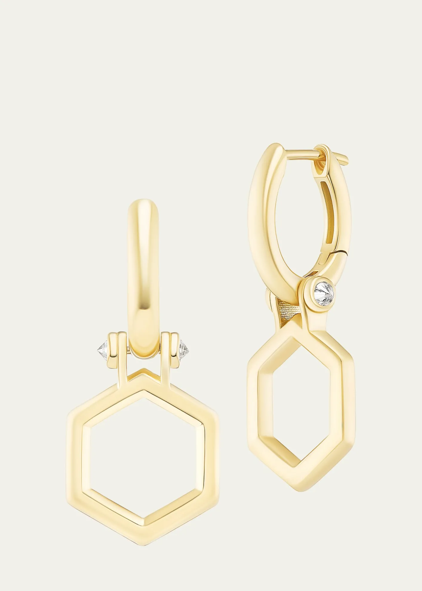 Harwell Godfrey18K Yellow Gold Foundation Huggie Earrings with Diamonds