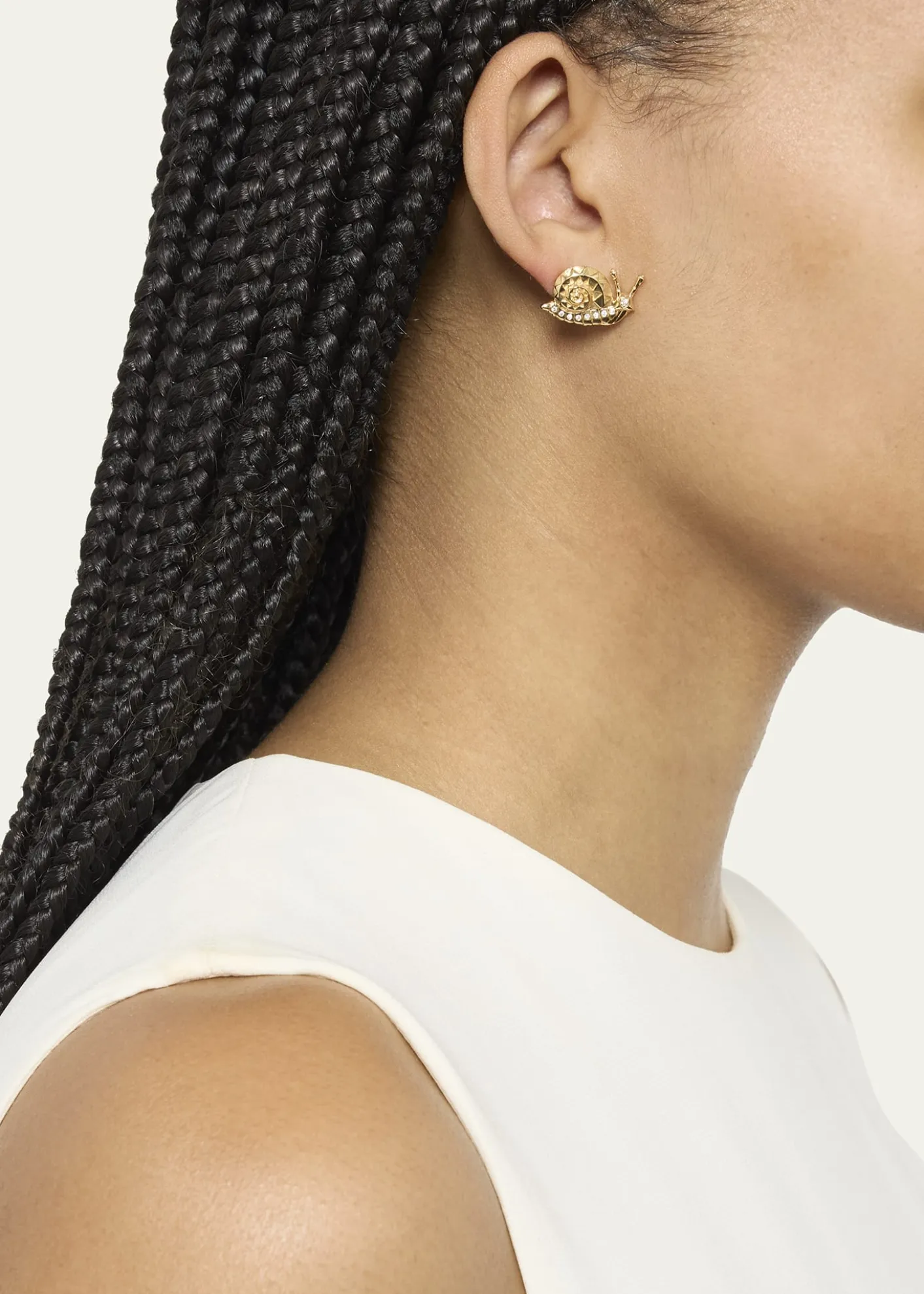 Harwell GodfreySnail Stud Earrings with Diamonds