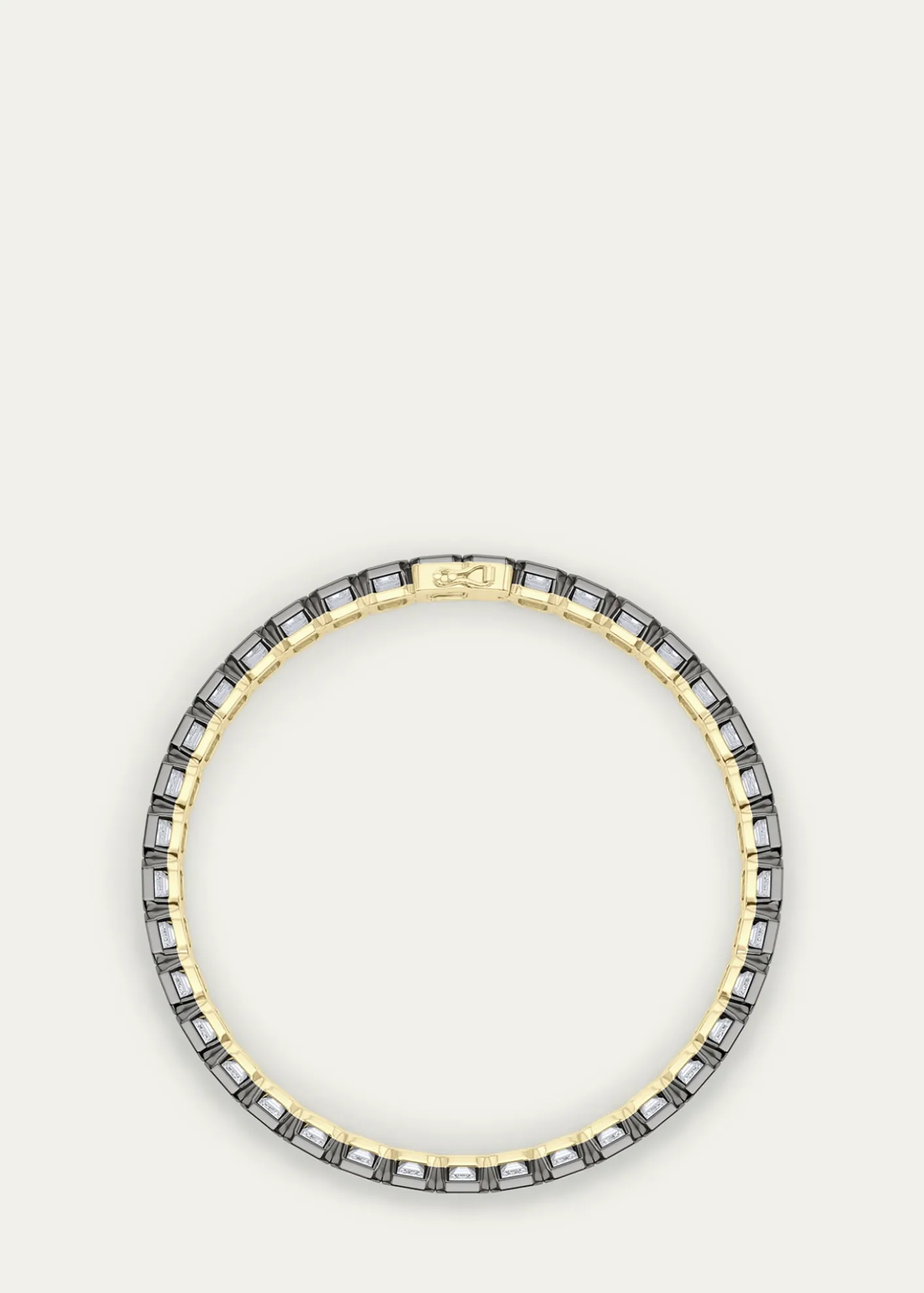 HauteCarat18K Emerald Cut Bezel Lab Grown Diamond Tennis Bracelet