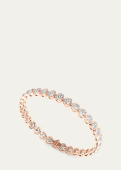 HauteCarat18K Heart Shape Bezel Lab Grown Diamond Bracelet