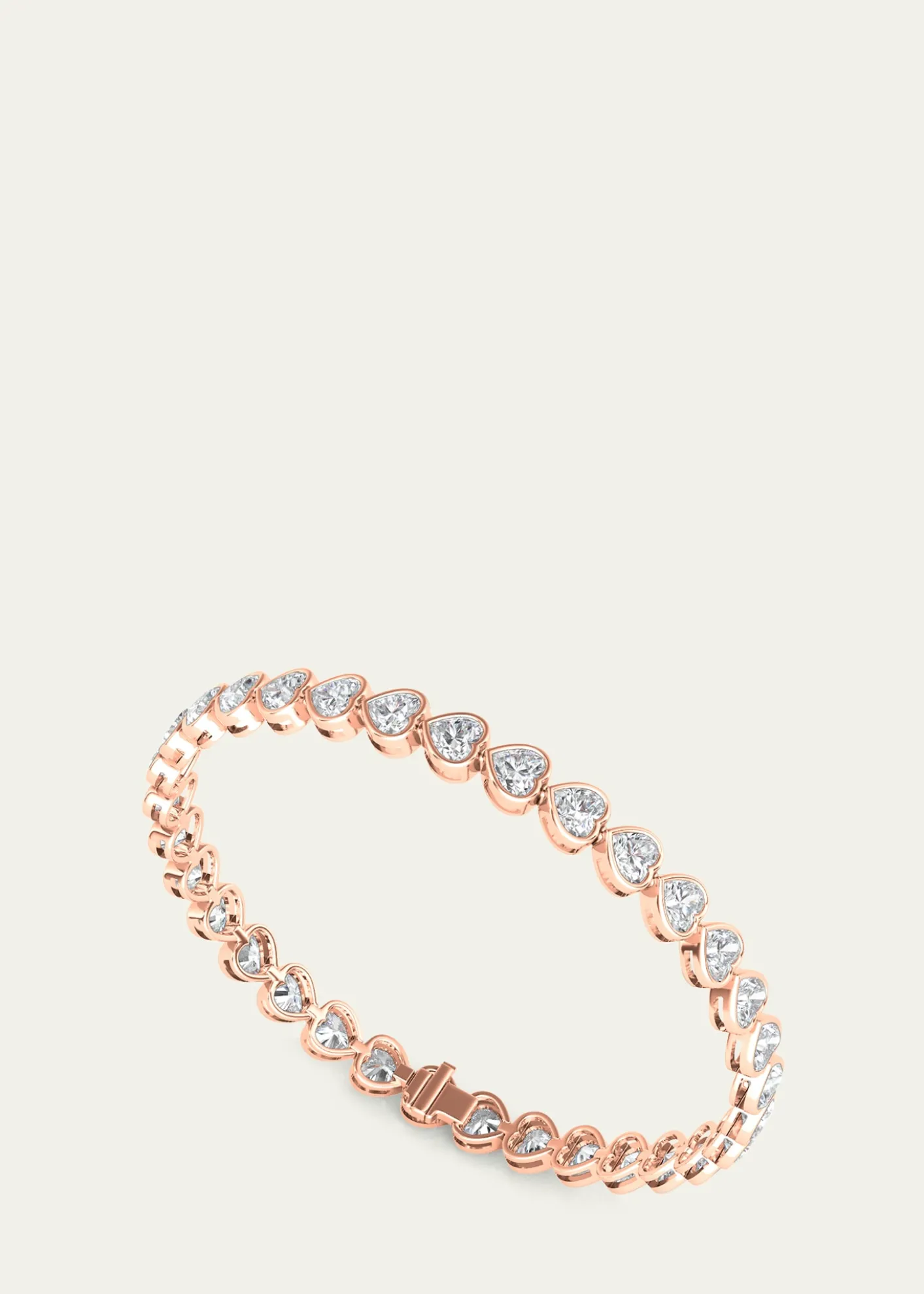 HauteCarat18K Heart Shape Bezel Lab Grown Diamond Bracelet