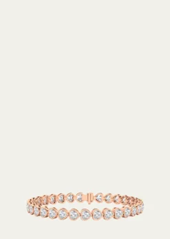 HauteCarat18K Heart Shape Bezel Lab Grown Diamond Bracelet