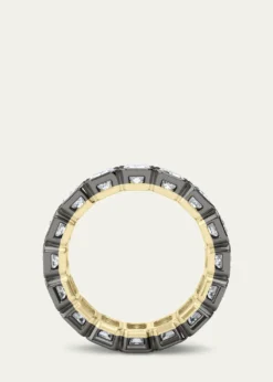 HauteCarat18K Emerald Cut Bezel Lab Grown Diamond Eternity Band, 6.6tcw