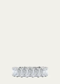HauteCarat18K Emerald Cut Lab Grown Diamond Eternity Band, 9.0tcw