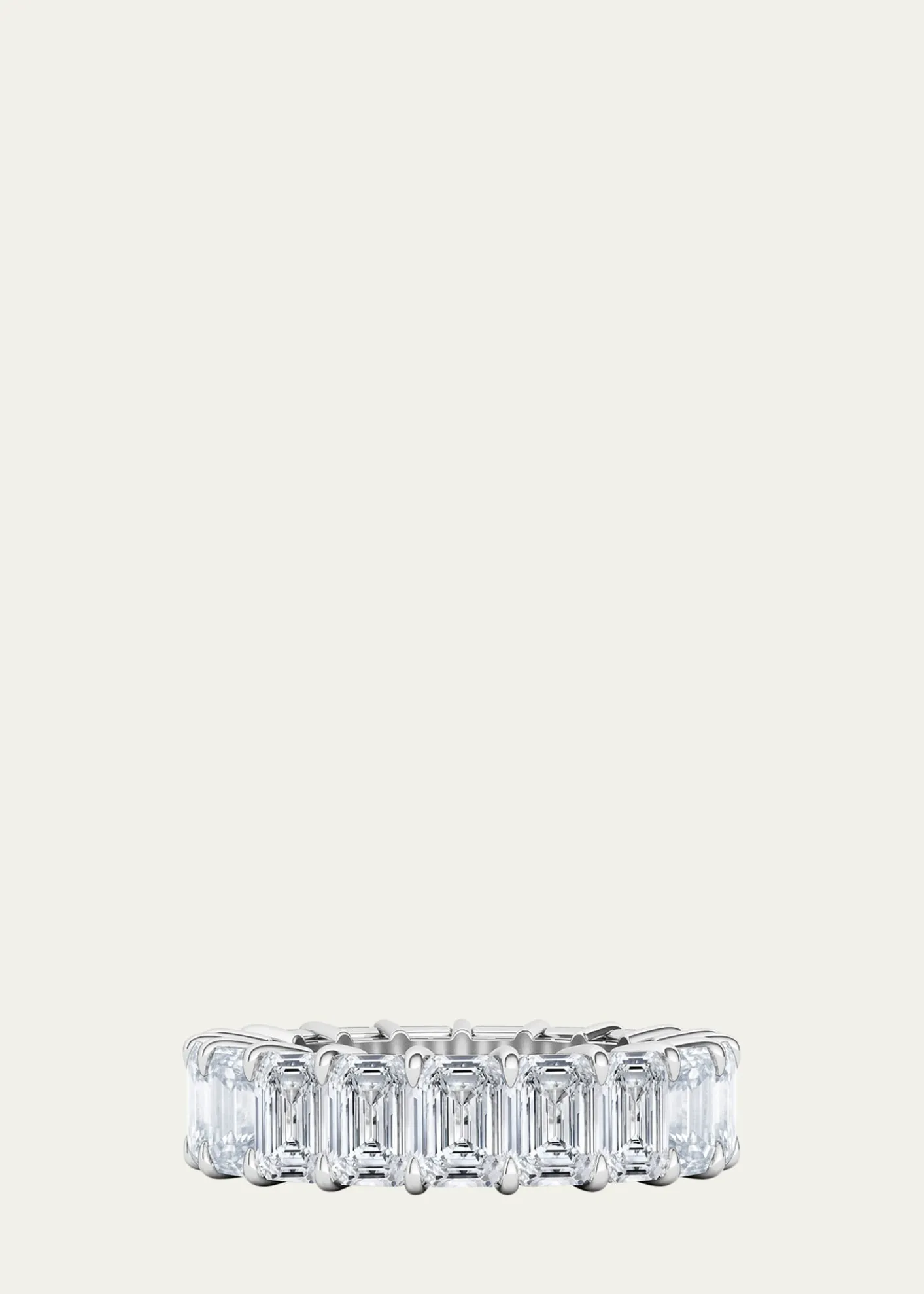 HauteCarat18K Emerald Cut Lab Grown Diamond Eternity Band, 9.0tcw