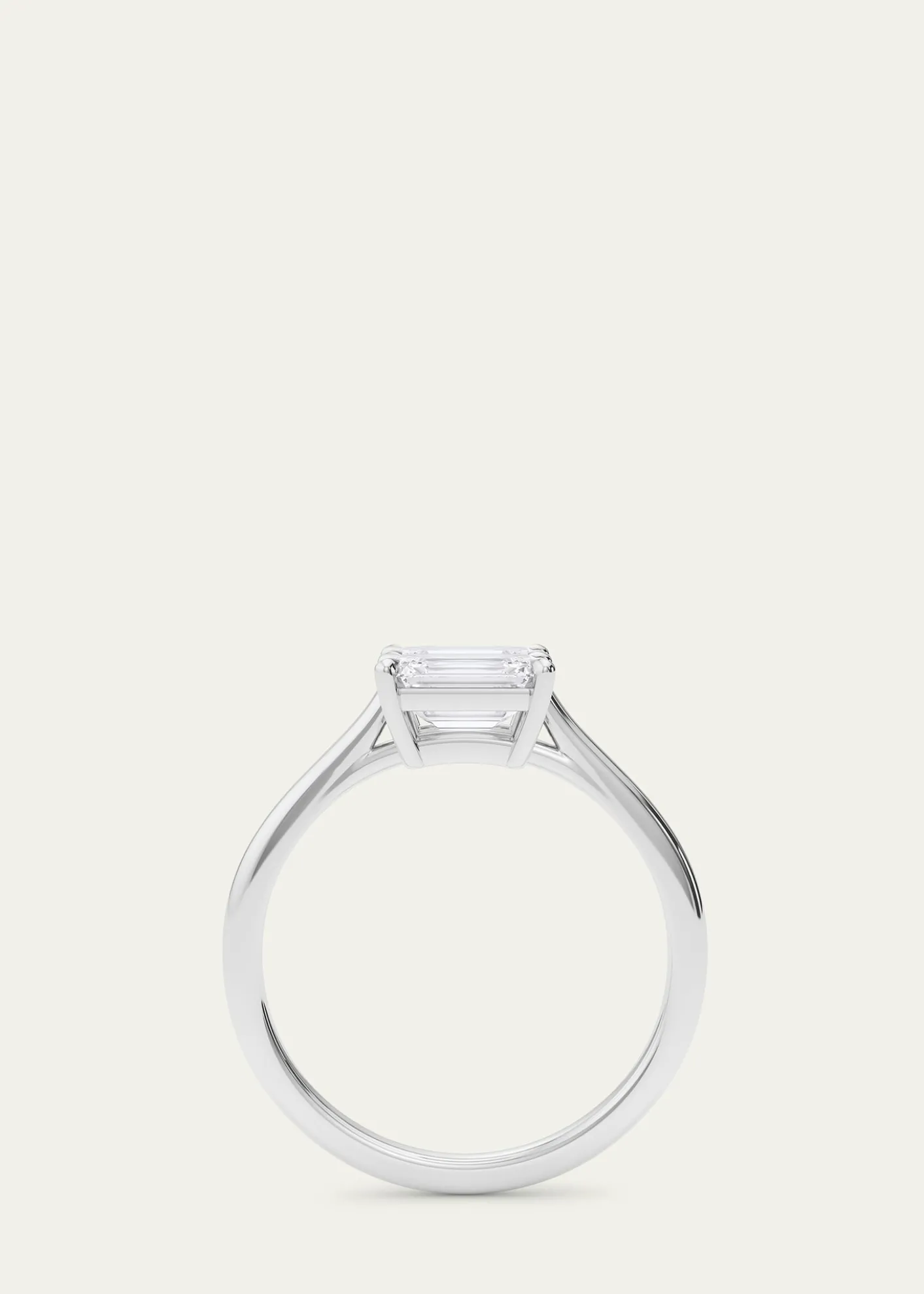 HauteCarat18K Emerald Lab Grown Diamond East-West Twin Ring