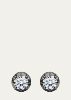 HauteCarat18K Georgian Cut Lab Grown Diamond Stud Earrings, 4.0tcw