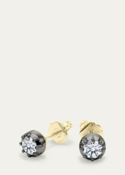 HauteCarat18K Georgian Cut Lab Grown Diamond Stud Earrings, 2.0tcw