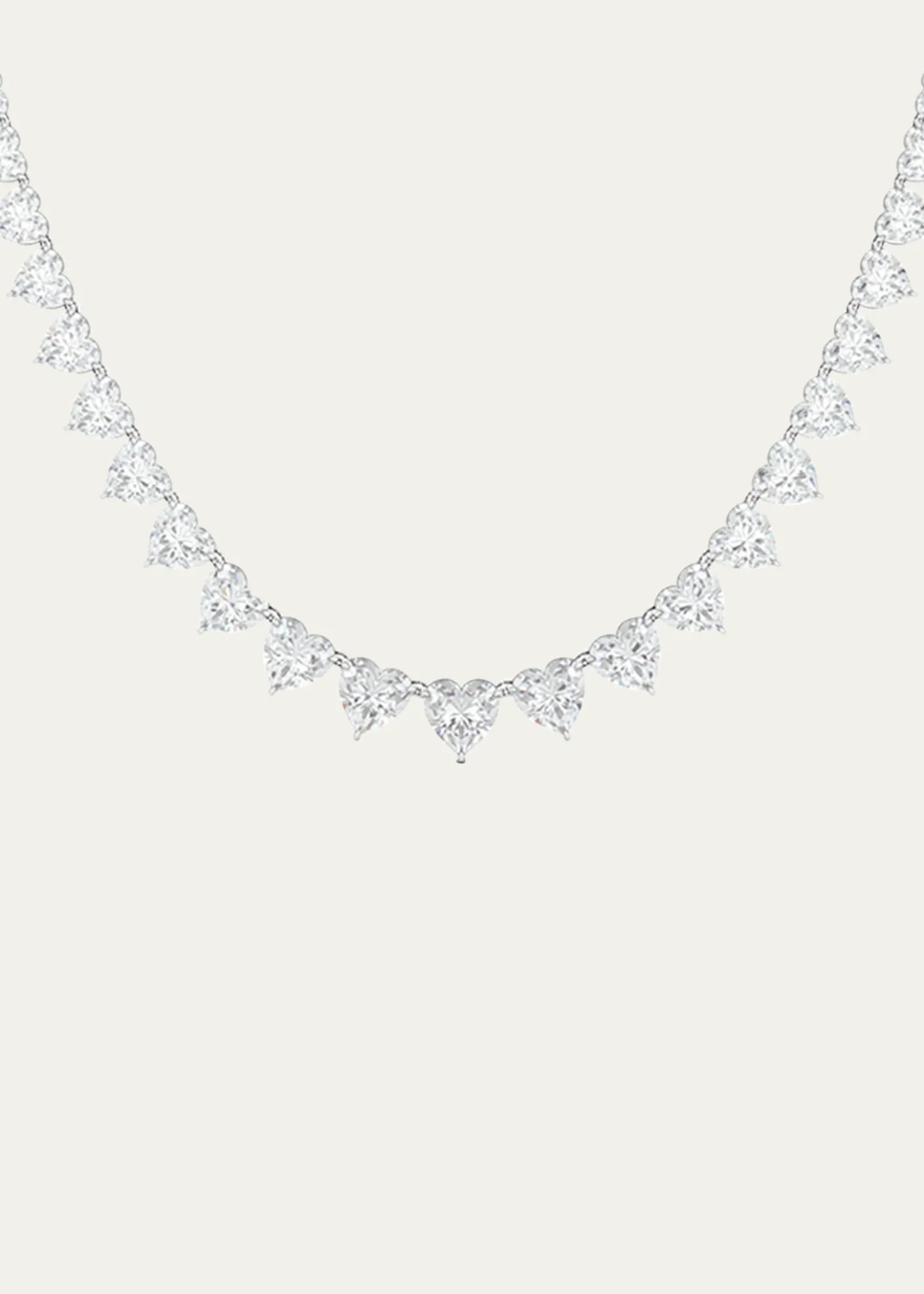 HauteCarat18K Graduated Heart Shape Lab Grown Diamond Necklace
