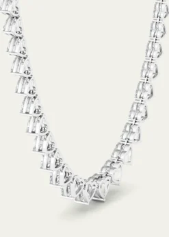 HauteCarat18K Graduated Heart Shape Lab Grown Diamond Necklace