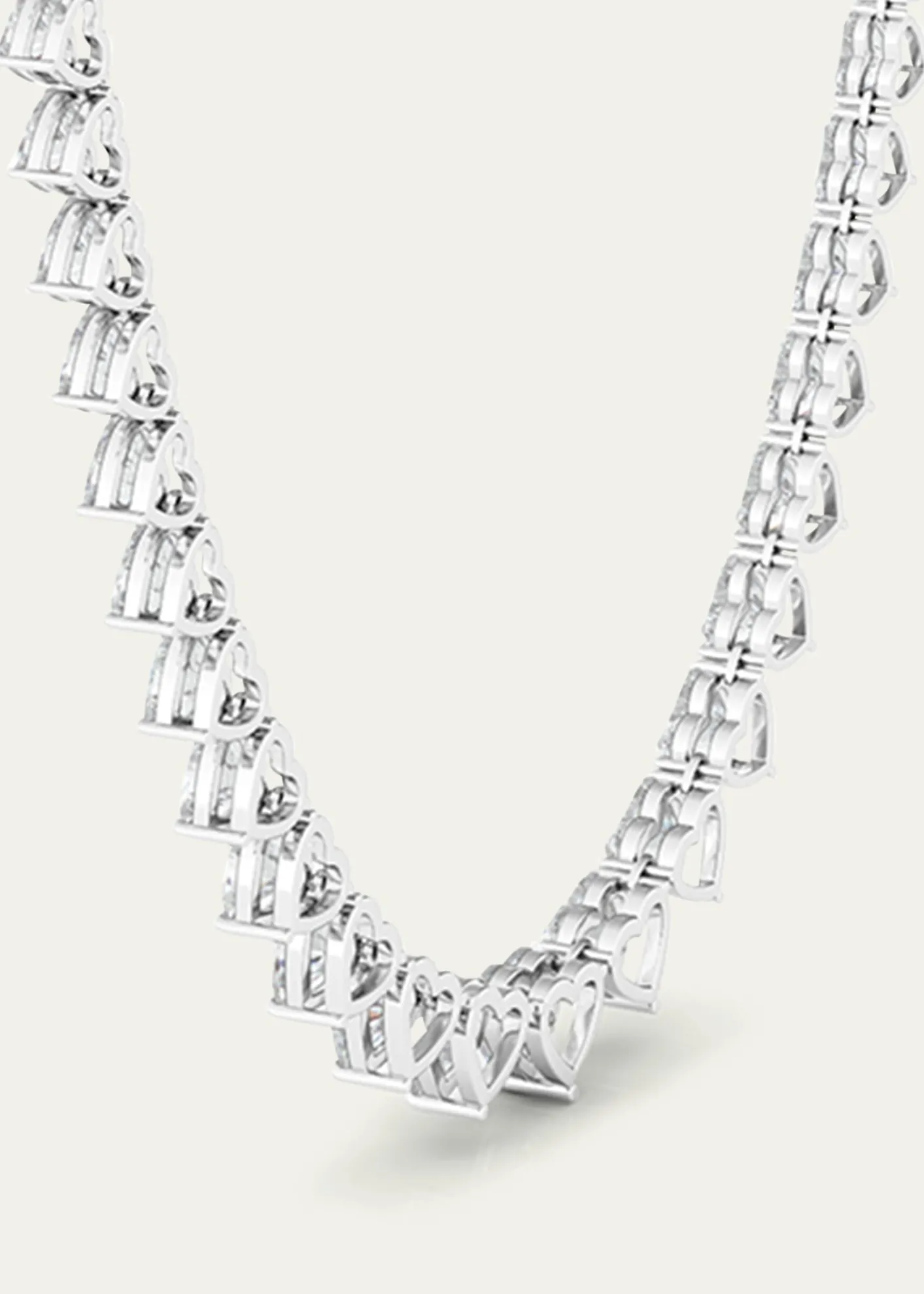 HauteCarat18K Graduated Heart Shape Lab Grown Diamond Necklace