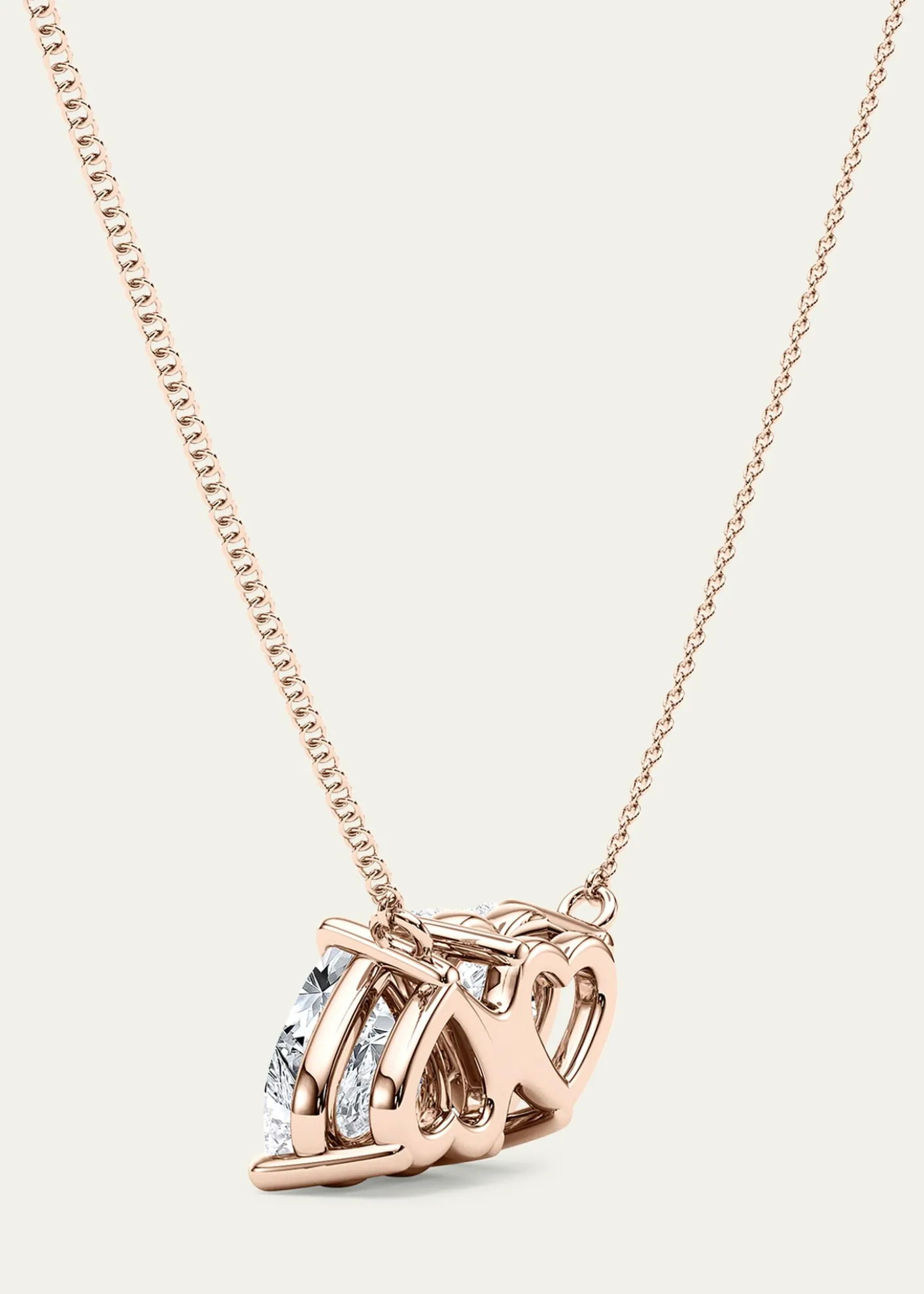 HauteCarat18K Heart Shape Lab Grown Diamond Twin Necklace