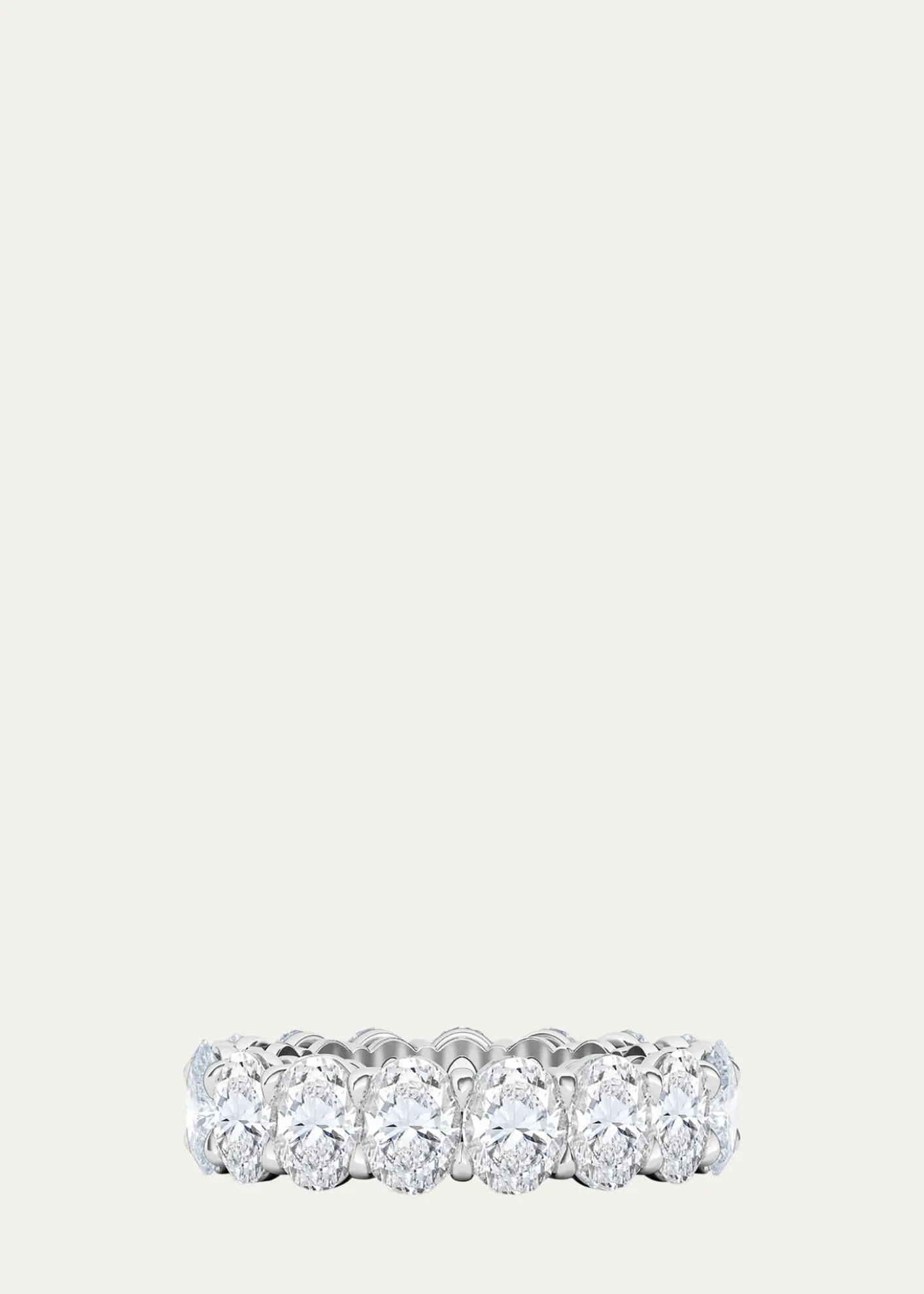 HauteCarat18K Oval Cut Lab Grown Diamond Eternity Band, 7.5tcw