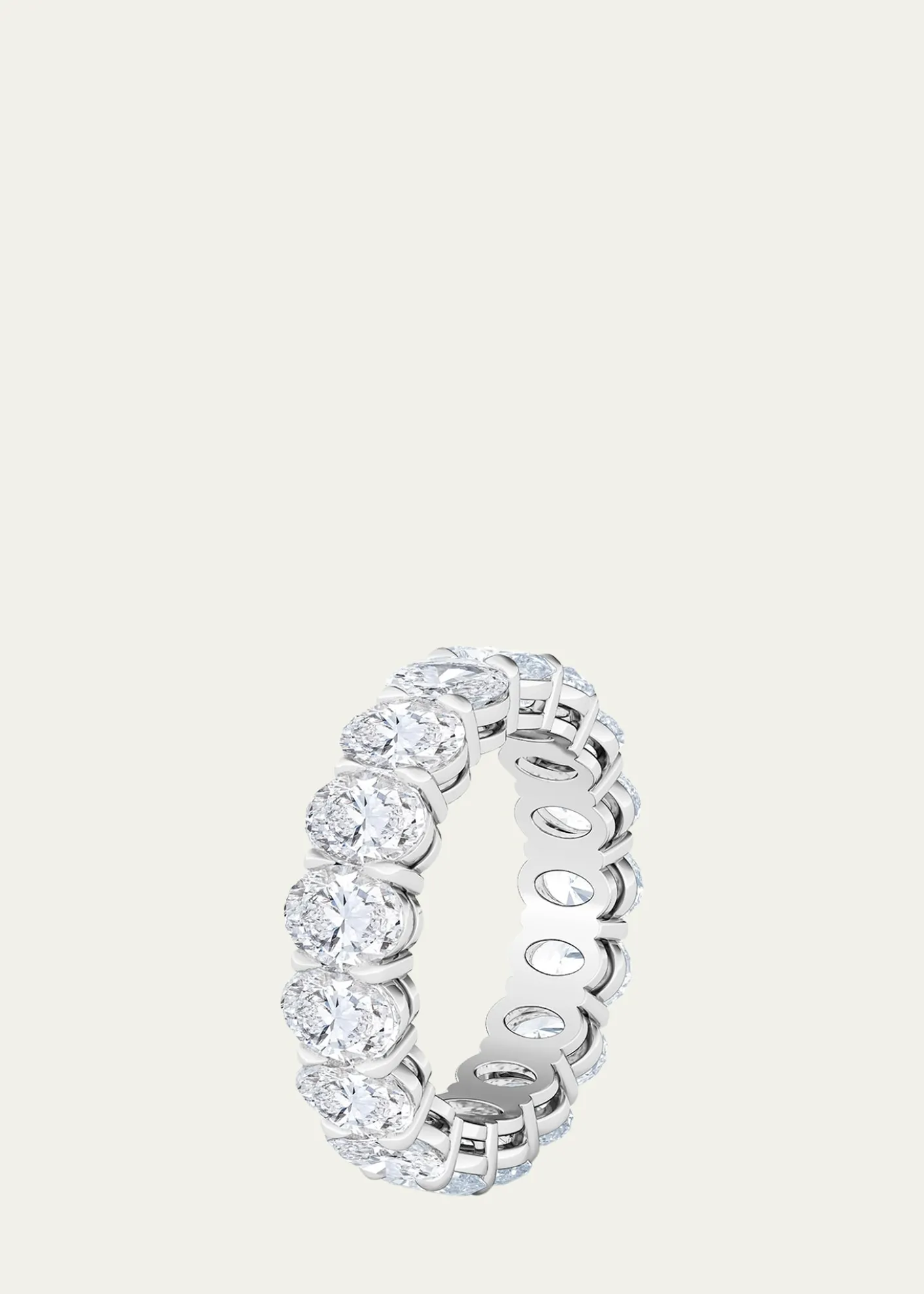 HauteCarat18K Oval Cut Lab Grown Diamond Eternity Band, 7.5tcw