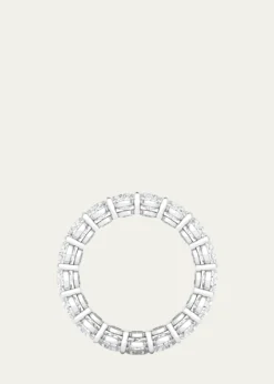 HauteCarat18K Oval Cut Lab Grown Diamond Eternity Band, 6.0tcw