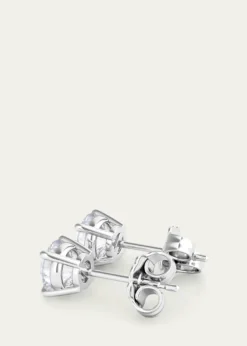 HauteCarat18K Round Brilliant Lab Grown Diamond Stud Earrings, 2.0tcw