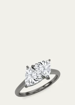 HauteCarat18K Trillion Lab Grown Diamond Twin Ring