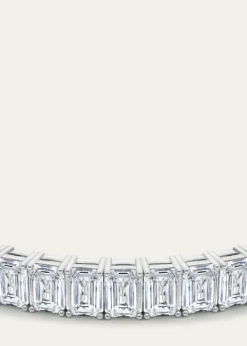 HauteCarat18K Vertical Emerald Lab Grown Diamond Tennis Bracelet