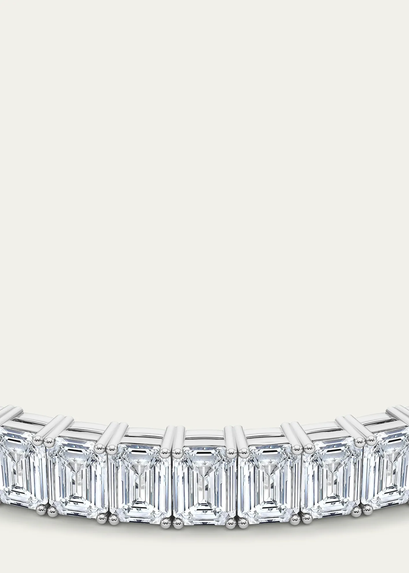 HauteCarat18K Vertical Emerald Lab Grown Diamond Tennis Bracelet