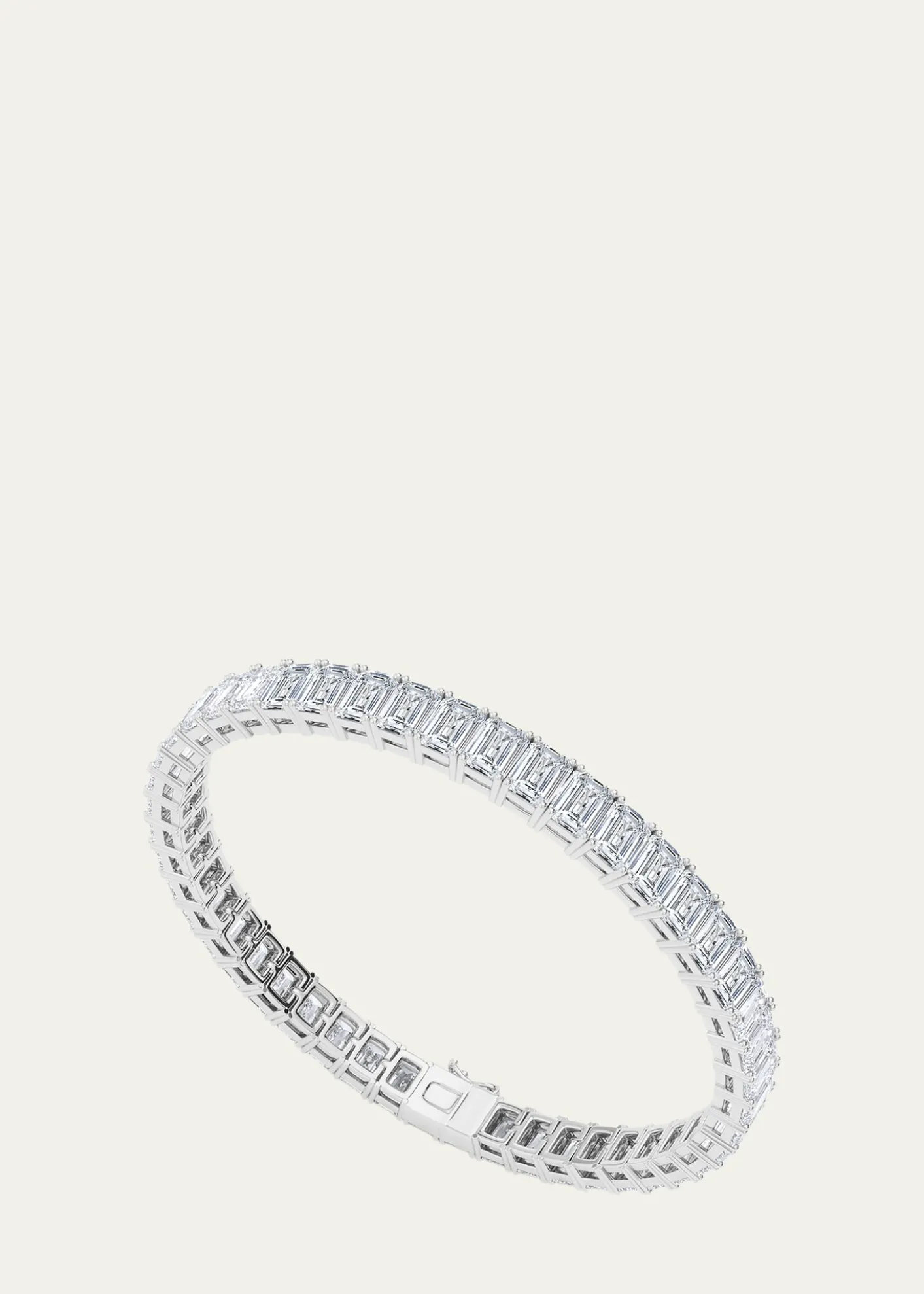 HauteCarat18K Vertical Emerald Lab Grown Diamond Tennis Bracelet