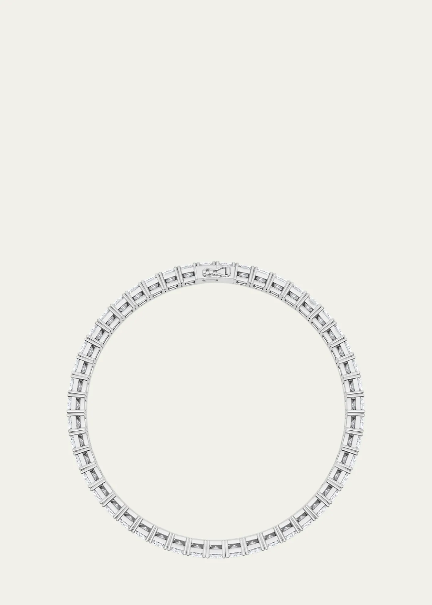 HauteCarat18K Vertical Emerald Lab Grown Diamond Tennis Bracelet