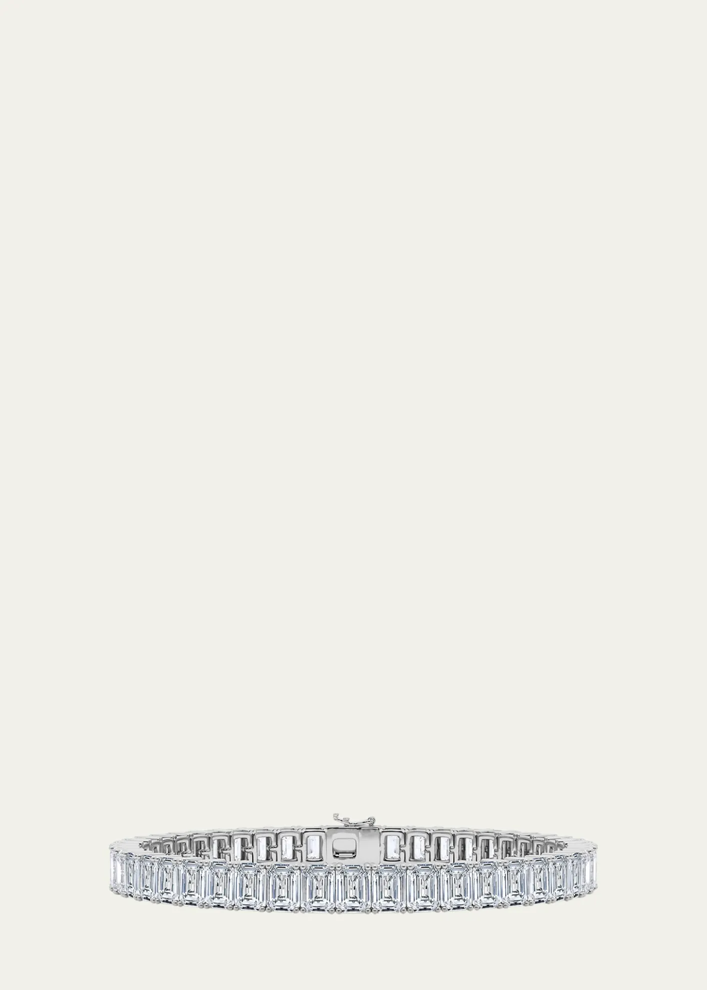 HauteCarat18K Vertical Emerald Lab Grown Diamond Tennis Bracelet