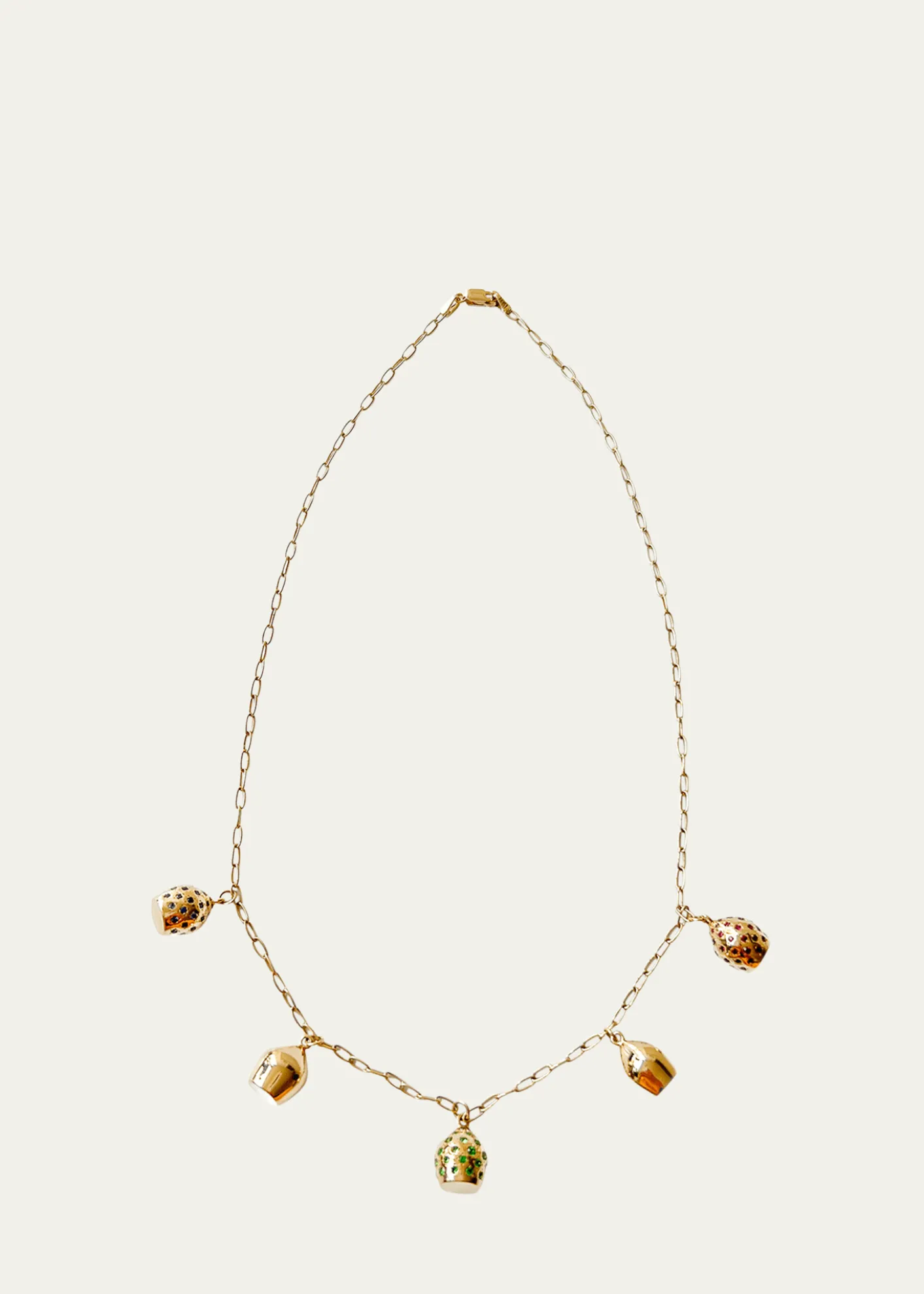 Haute VictoireColored Stone 5 Lune Necklace, 15"L