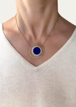 Haute Victoire18K Lapis Lazuli and Diamond Solar Necklace