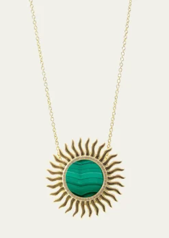 Haute Victoire18K Malachite and Diamond Solar Necklace