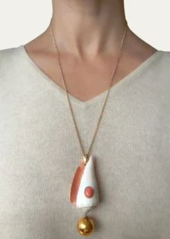 Haute Victoire14K Shell and Coral Keepsake Necklace