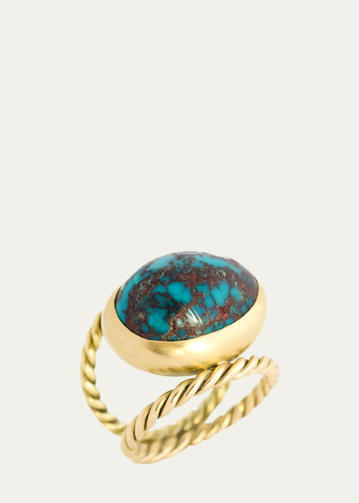Haute VictoireOne Of A Kind Hand Twisted Turquoise Ring, Size 6.5